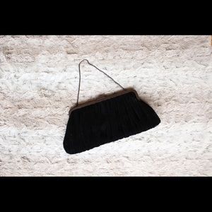 Black crushed velvet clutch from Mary Kay